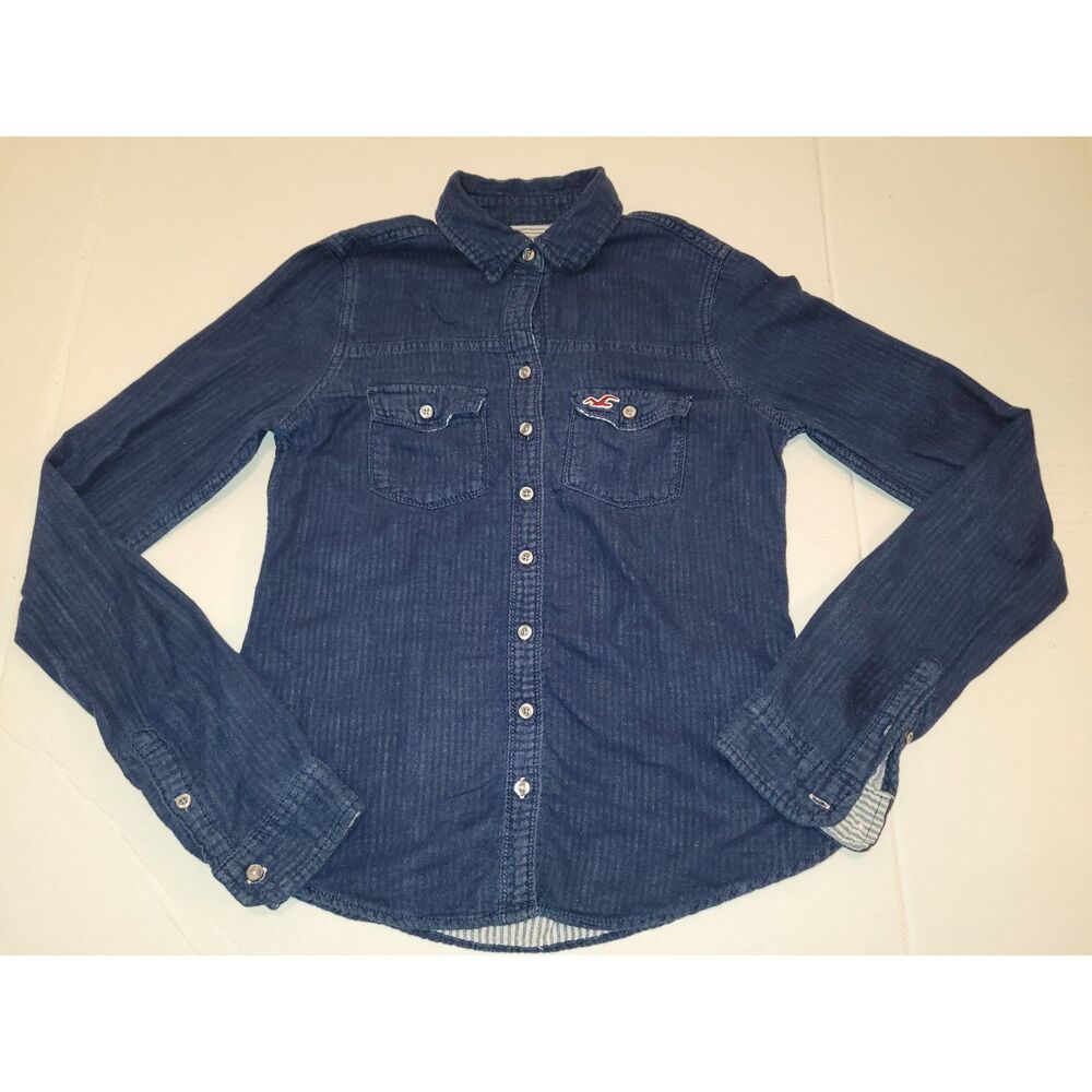 Hollister XS button up Cotton long sleeve caasual button up shirt